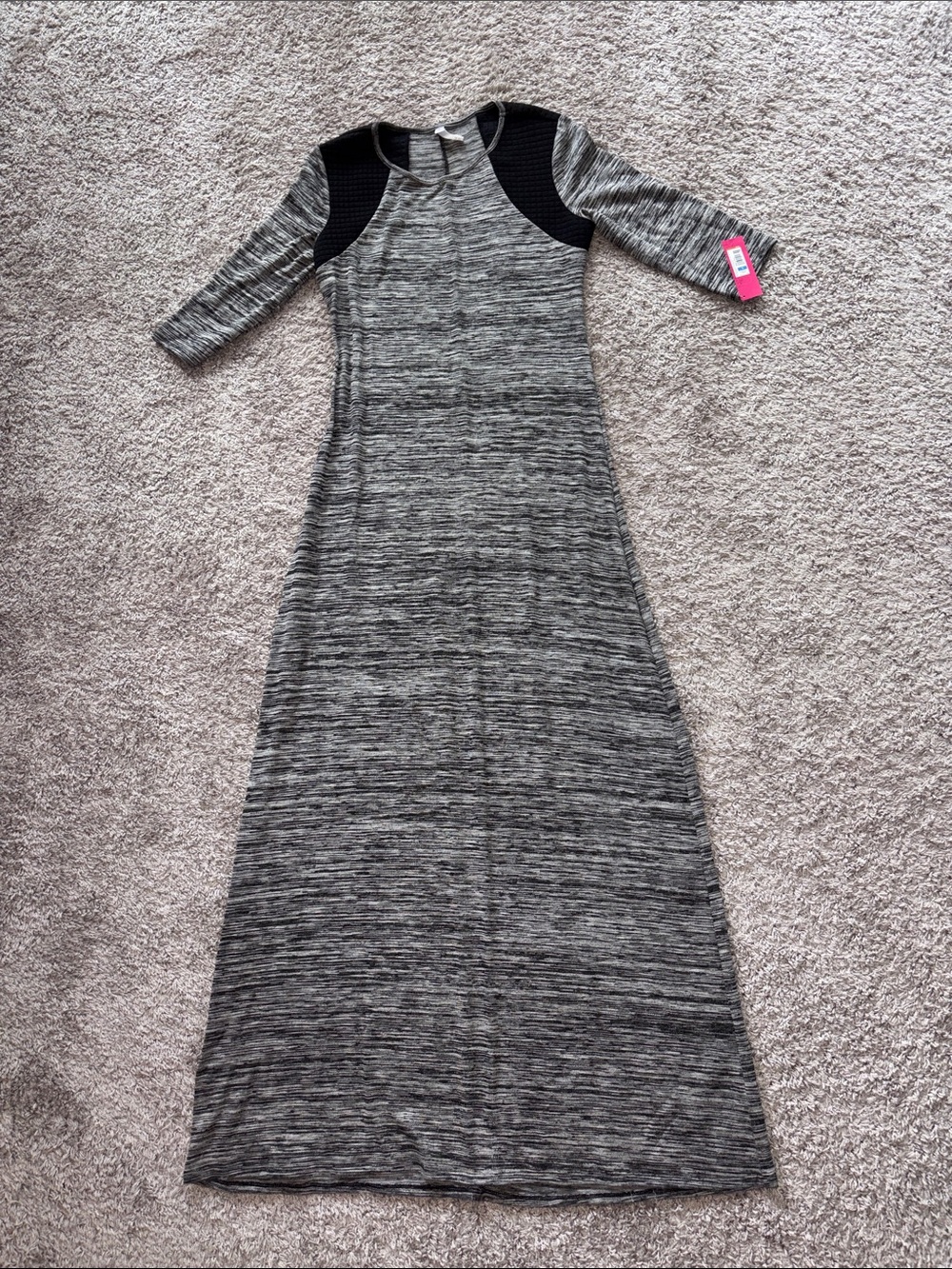 Target Gray Maxi Dress with Black Shoulder Panels